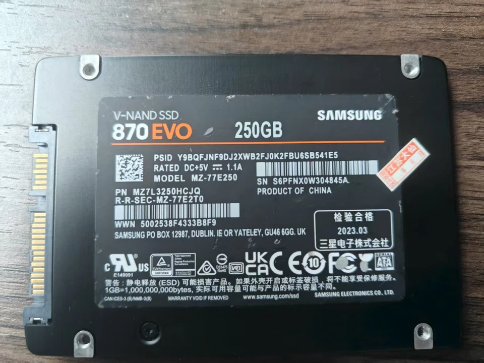 Samsung 870 EVO 250GB, SATA III, 2.5" Internal Solid State Drive  - Image 1 of 1