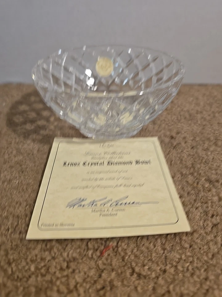 Lenox Collections Crystal Diamond Bowl 5" New In Box.  - Image 1 of 4