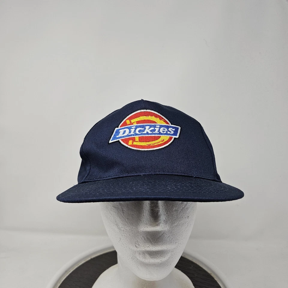 Dickies Hat Cap Snap Back Navy Blue Embroidered Patch Workwear Baseball Mens - Image 1 of 4