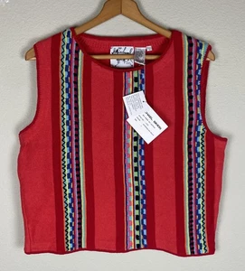 Vintage Michael Simon Colorful Aztec Vest Size Womens Large - Picture 1 of 7