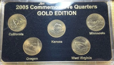 2005 COMMEMORATIVE STATE QUARTERS GOLD EDITION  24k LAYERED - Image 1 of 4