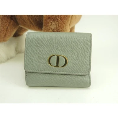 Christian Dior Caro Tri-fold Wallet Gray Leather 3.9*3.3*1.1 inch - Image 1 of 4