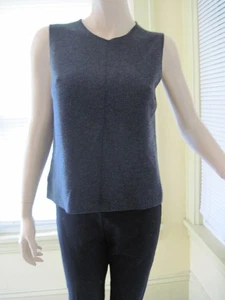 Eileen Fisher gray 100% Merino Wool Italian Yarn Sleeveless Knit Top Size S EUC - Picture 1 of 4