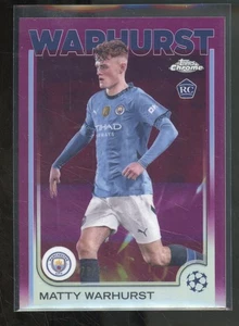 2024-25 Topps Chrome UEFA MATTY WARHURST #92 RC Rookie Pink /75 Manchester City - Picture 1 of 2