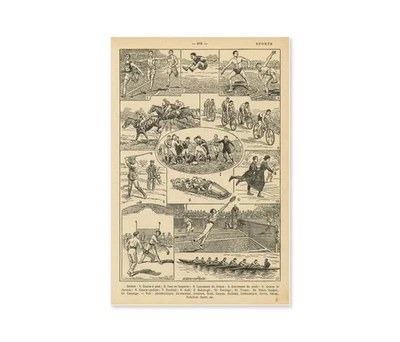 French Sports Poster – Vintage 1920's French Dictionary Art Print – Athletics - Image 1 of 4