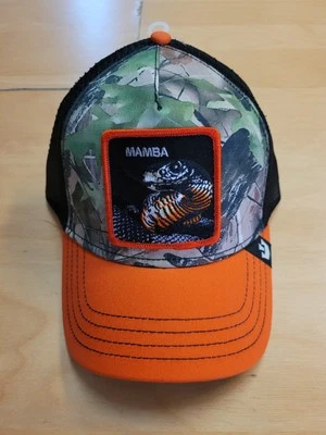 Mamba Snake Goorin Bros The Farm Trucker Hat, Camo & Orange Hunting Design, NWT - Image 1 of 4