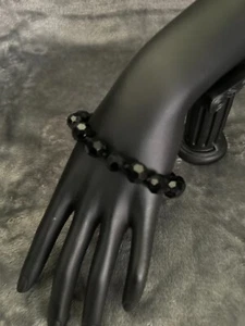 Heidi Daus Black Faceted Crystal Beaded Bracelet - Picture 1 of 8