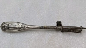 Antique Sterling Silver Art Nouveau Stiletto Punch Awl With Adjustable Slide - Picture 1 of 6