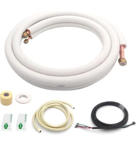 16 Ft Mini Split Line Set Air Conditioning Copper Tubing Extension 1/4×1/2 - Picture 1 of 9