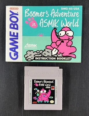 Boomer's Adventure in Asmik World (Nintendo Game Boy, 1989) Cartridge & Manual - Image 1 of 3