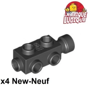 Lego 4x Brique Brick Modified 1x2x2/3 with Studs on Sides noir/black 4595 NEUF - Imagen 1 de 1