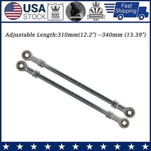 1 Pair Of 10mm Adjustable Steering Tie Rod Kit For Go Kart ATV Quad Racing Cart - Picture 1 of 6