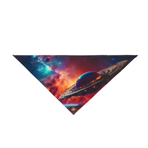 UFO Pet Bandana | Space Print Hundezubehör, Weltraum-Thema Haustierkleidung, Haustier - Bild 1 von 9