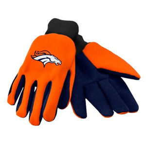 Denver Broncos NFL Utility 2 Tone Gloves Work or Winter