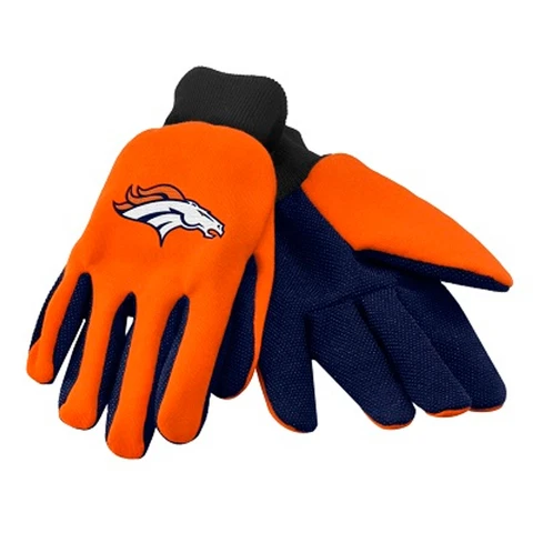 Denver Broncos NFL Utility 2 Tone Gloves Work or Winter Cover