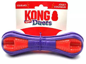 KONG Duets Duos Knochen Medium quietschend leicht zu greifen Hund Abholen Spielzeug 7" - Bild 1 von 11
