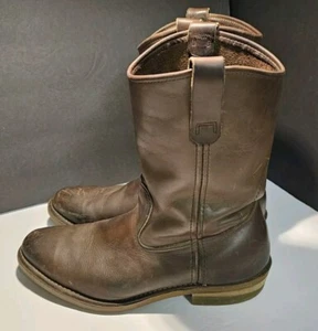 Red Wing 1155 Pecos Men's Brown Leather NailSet Boots Size 9.5 D USA Vintage - Picture 1 of 21