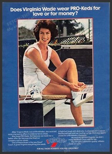 Pro-Keds Virginia Wade 1970s Print Advertisement 1979 Legs Wimbledon Tennis - Picture 1 of 1