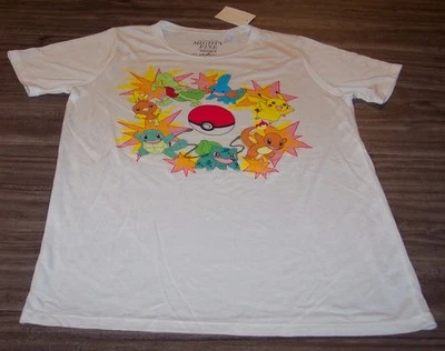 WOMEN'S TEEN POKEMON T-shirt SMALL NEW w/ TAG Pikachu Squirtle Charmander  — 第 1/3 张图片