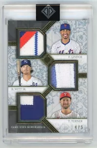 2024 Topps Transcendent Encased Lindor Witt Jr Trea Turner tripla toppa #/5 - Foto 1 di 2