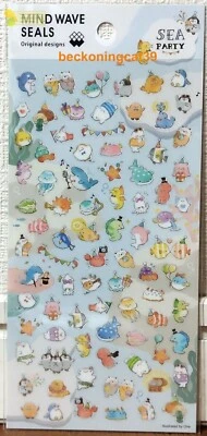 MIND WAVE Sea Life Party Sticker Animal Penguin Dolphin Seal Fish MADE IN JAPAN - Image 1 of 3