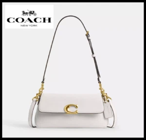 COACH CAM16 Jet Shoulder Bag 2 Way Chalk White Refined Calf Leather Outlet NEW - Picture 1 of 18