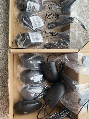 LOT OF 10 Black USB Wired Scroll Wheel Optical Mouse 009NK2 Dell/HP/Lenovo Red - Image 1 of 4