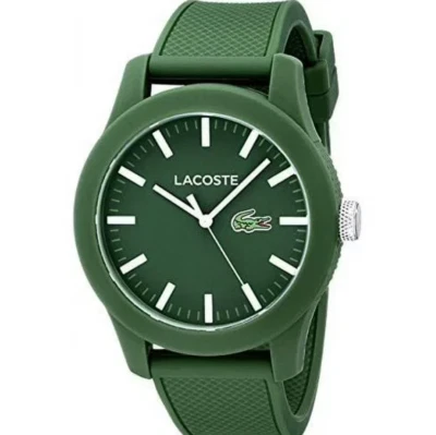 LACOSTE 2010763 12.12 GREEN DIAL GREEN SILICONE STRAP MENS WATCH - Image 1 of 4