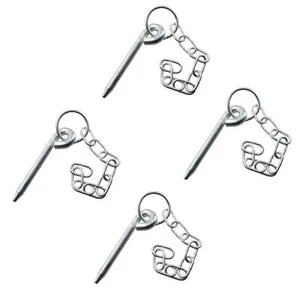 Alfiler y cadena redondos de cotter 4 piezas 10 mm por 135 mm plataforma de remolque puerta trasera tablero de cola - Imagen 1 de 4