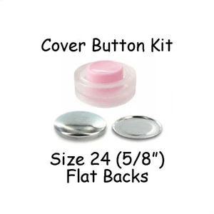 Kit de inicio de botones de cubierta talla 24 (5/8 pulgadas) (hace 10) con herramienta - espalda plana - Imagen 1 de 2