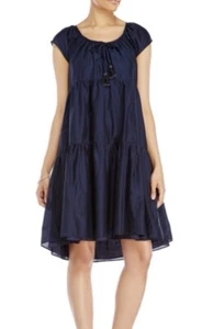 Calypso St. Barth Tameda Navy Blue Silk Blend Tiered Lined Sundress Size XS - Picture 1 of 9