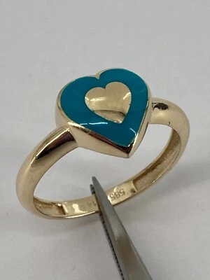 14KT Yellow Gold Heart Ring Size 7.25 2g - Image 1 of 4
