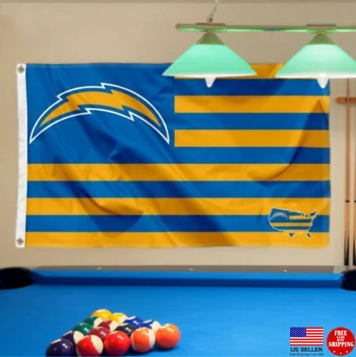 Los Angeles Chargers 3 x 5 Man Cave Flag 3x5 Banner LA Chargers Stripes Charger - Image 1 of 4