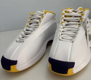 Men’s 9 Adidas Crazy 1 Lakers Home Kobe Bryant White Yellow Purple - Picture 1 of 6