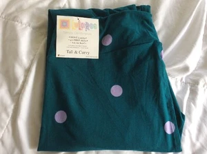 Lularoe TC Tall Curvy Leggings Unicorn Plus Green Purple Polka Dots New Soft ** - Picture 1 of 8