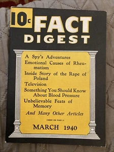 Fact Digest magazine, 3/1940, VG - Picture 1 of 2