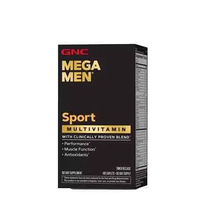 GNC Mega Men Sport Multivitamin 180 Tablets  Exp 08/2026 - Image 1 of 3
