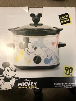 Disney MICKEY MOUSE Stoneware 2 QT SLOW COOKER Crock Pot  90 YR Anniversary NEW - Image 1 of 4
