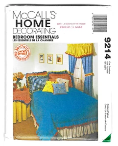 McCalls 9214 Home Decor Bedroom DRAPES BEDSPREAD PILLOWS Sewing Pattern UNCUT - Picture 1 of 2