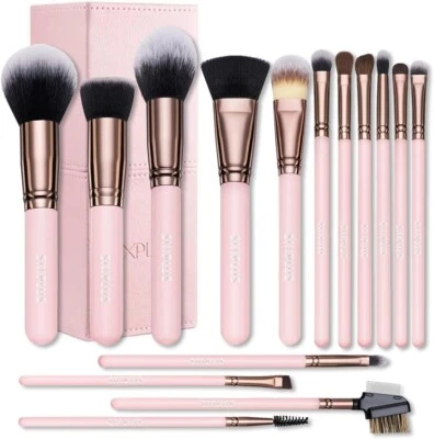 SIXPLUS SIXPLUS 15 brochas de maquillaje, juego de brochas de maquillaje, suave, rosa de Japón Envío gratuito Foto 1 de 4