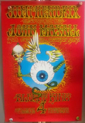 Jimi HendriX John MaYaLL ALbert King BG105-8 BiLL Graham Fillmore WeSt Poters Foto 1 de 4