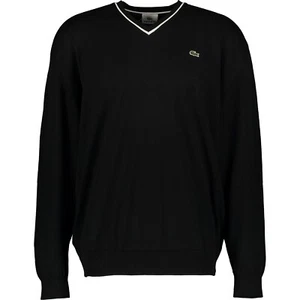 nuevo JERSEY NEGRO CUELLO EN V LACOSTE PARA HOMBRE talla 3XL TALLA GRANDE LACOSTE TALLA 8 - Imagen 1 de 2
