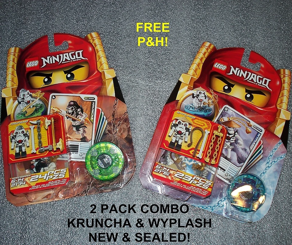 LEGO  NINJAGO Figures - KRUNCHA & WYPLASH    NEW & SEALED!   2 PACKS - Image 1 of 1