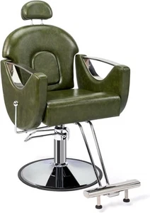 Hydraulic Reclining Barber Chair Beauty Hair Salon Chair w/ Adjustable Headrest - Picture 1 of 9