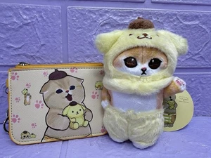 Genuine MOFUSAND Cat Pompompurin Sanrio Plush Cuddly Charm & Wallet Purse Sanrio - Picture 1 of 10