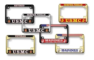 [Officially Licensed US Marine Corps Product] - Motorcycle Metal License Plate  - Picture 1 of 37