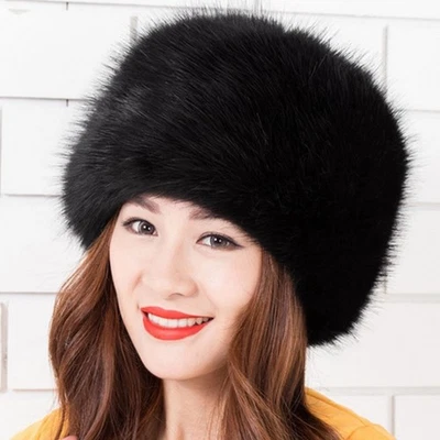 Fashion Ladies Womens Glamorous Faux Fur Russian Cossack Hat Winter Warm Cap - Image 1 of 4