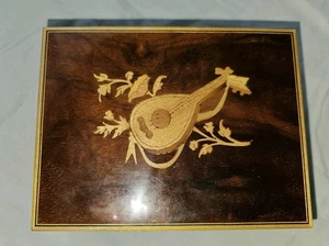 Reuge Swiss Musical Movement Inlaid Wood Music Jewelry Box Italy Trinket - Picture 1 of 12