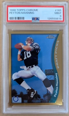Peyton Manning RC 1998 Topps cromo #165 - PSA 9 como nuevo Foto 1 de 2