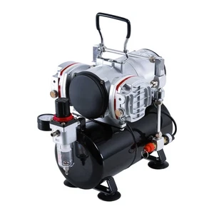 PRO Powerful Twin Cylinder Piston AIRBRUSH AIR COMPRESSOR w/ TANK Hobby T Shirt - Picture 1 of 5